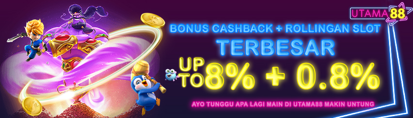 Bonus cashback dan rollingan slot 8% + 0.8%